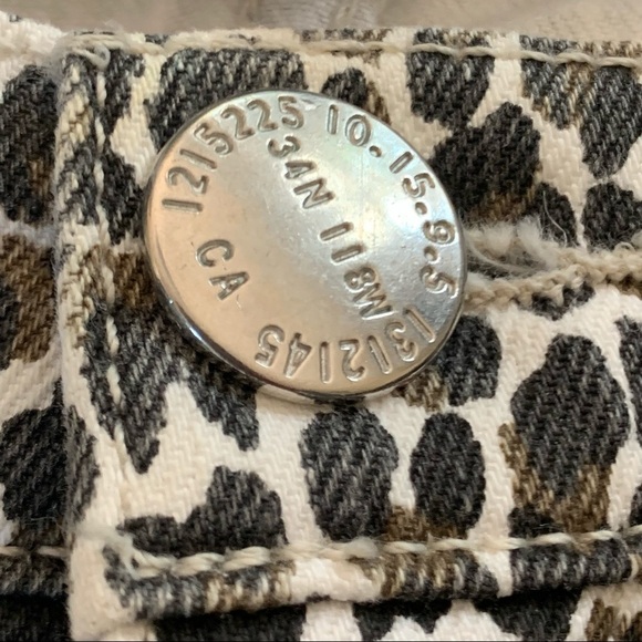 CURRENT/ELLIOTT Super Highwaist Stiletto Crop Leopard Print w/Slit Step Hem 27 - Picture 10 of 14